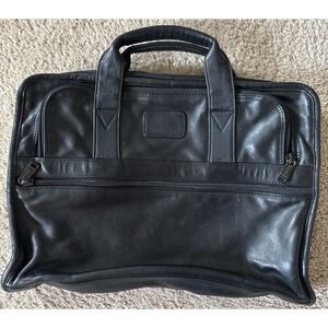 Vintage TUMI Alpha 907D3 Genuine Leather Slim‎ Business Black Double Handles
